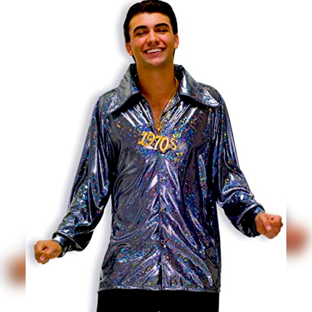 Forum Novelties Men's Plus-Size 70's Disco Fever Funkadelic Costume Shirt